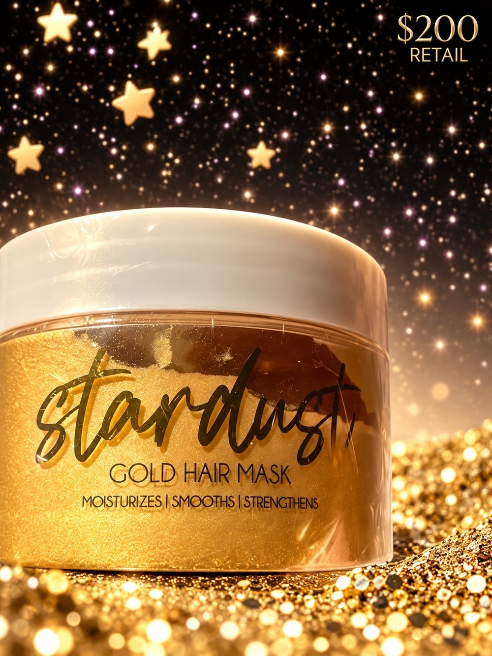 chic Shimmering Gold Hair Treatment Mask